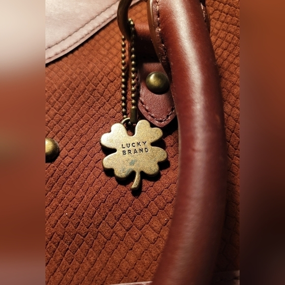 Lucky Brand Cowhide Leather Crossbody Top Handle Satchel - Picture 14 of 16